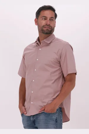 SELECTED Heren Hemden Slhrelaxbaron Shirt Ss Mix W Faawn - - Maat XL