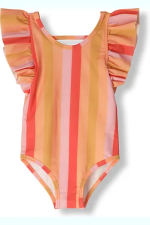 Sproet & Sprout Meisjes Zwemkleding Ruffle Swimsuit Stripes - - Maat 104