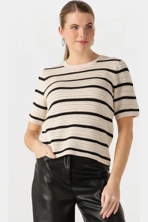SELECTED Dames Tops & T-shirts Slfvinna Ss Structure Knit O-neck - - Maat XL