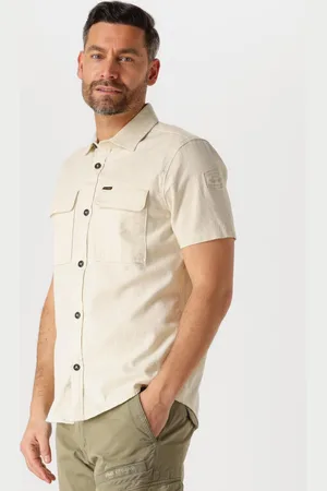 PME Legend™ Heren Hemden Short Sleeve Shirt Slub Cotton - - Maat XL