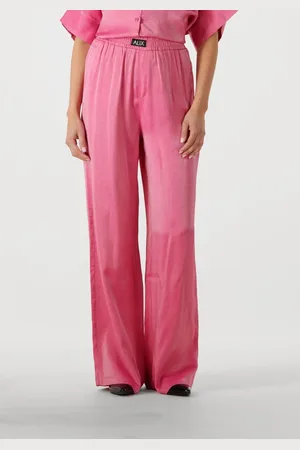 Alix the label Dames Broeken Ladies Woven Shine Wide Leg Pants - - Maat XL