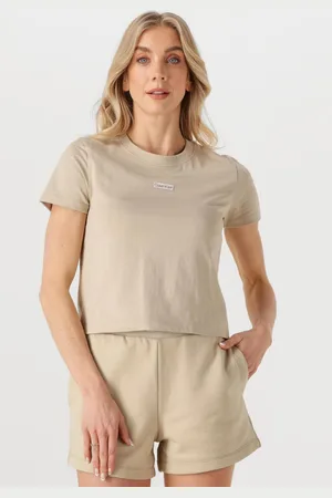 Calvin Klein Dames Tops & T-shirts Placed Institutional Baby Tee - - Maat XL