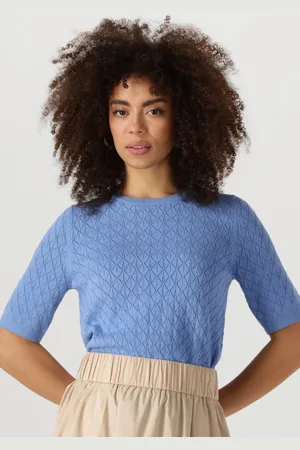 SELECTED Dames Tops & T-shirts Slfhelen 2/4 Knit Boat Neck - - Maat XL