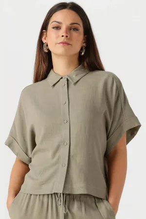 SELECTED Dames Tops & T-shirts Slfviva Ss Cropped Shirt - - Maat 36