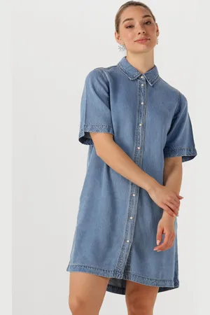 Object Dames Kleedjes Objframe 2/4 Re Denim Dress - - Maat XL