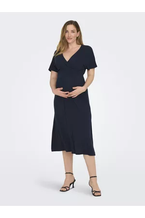ONLY Dames Lange jurken - Regular Fit V-hals Zwangerschap Lange Jurk