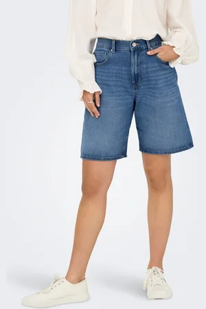 ONLY Onlhope High Waist Wide Leg Fit Denim Shorts