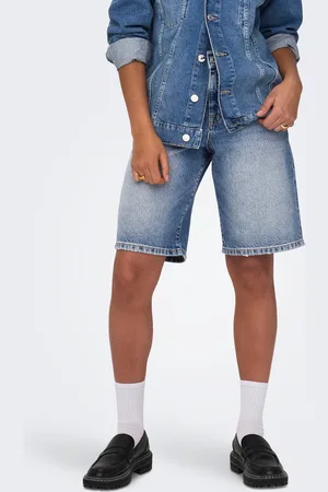 ONLY Onlmate Mid Waist Baggy Fit Denim Shorts