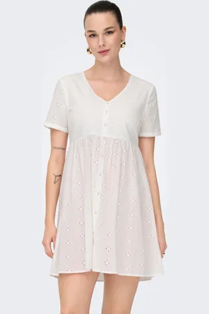 ONLY Regular Fit V-hals Volumineuze Mouwen Midi-jurk