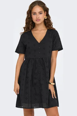 ONLY Regular Fit V-hals Volumineuze Mouwen Midi-jurk