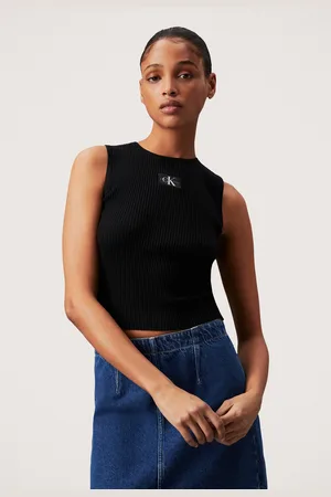 Calvin Klein Woven label Rip Top