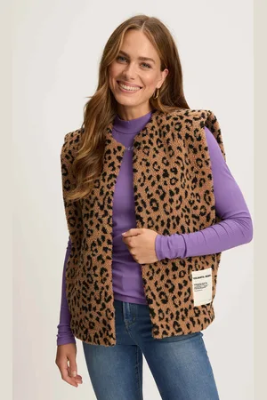 Colourful rebel Yoni Leopard Teddy Gilet