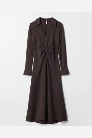 & OTHER STORIES Ruched-Waist Midi Dress