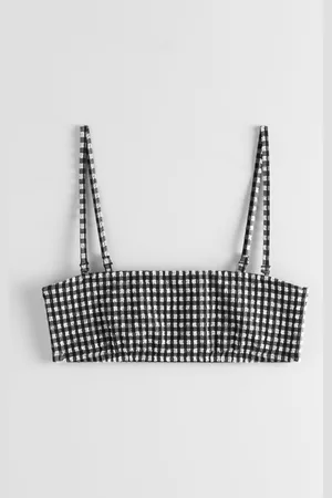 & OTHER STORIES Seersucker Bandeau Bikini Top