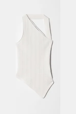 & OTHER STORIES Asymmetric Rib-Knit Top