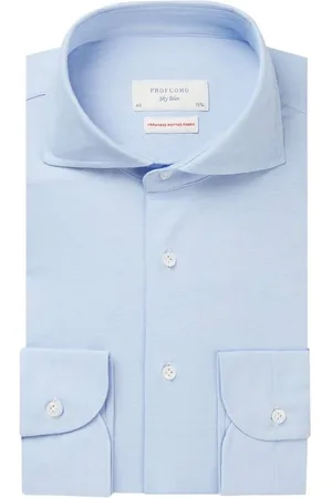 Profuomo Sky Blue Jersey shirt , Effen