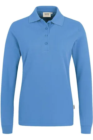 HAKRO 215 Dames poloshirt met lange mouwen , Effen