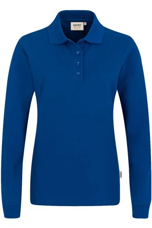 HAKRO 215 Dames poloshirt met lange mouwen , Effen