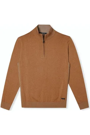 Pierre Cardin Trui ronde halsbruin, Melange