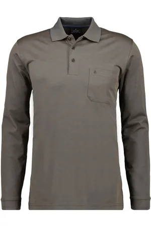 Ragman Poloshirt lange mouw , Effen
