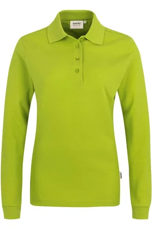 HAKRO 215 Dames poloshirt met lange mouwen , Effen
