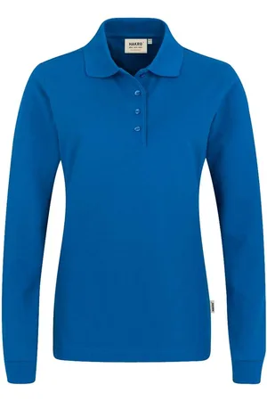HAKRO 215 Dames poloshirt met lange mouwen , Effen