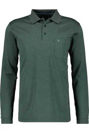 Ragman Softknit Poloshirt lange mouw , Motief