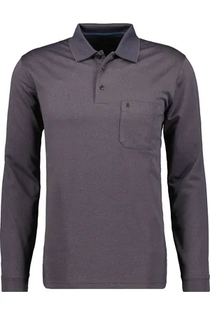 Ragman Softknit Poloshirt lange mouw , Motief