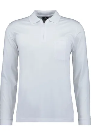 Ragman Poloshirt lange mouw , Effen