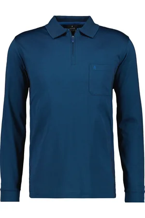 Ragman Poloshirt lange mouw , Effen