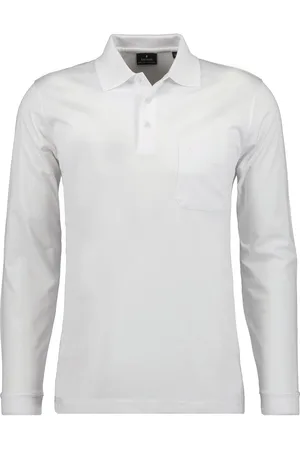 Ragman Poloshirt lange mouw , Effen