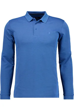 Ragman Soft Knit Poloshirt lange mouw , Effen