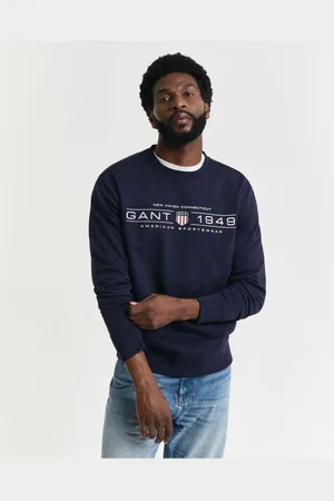 GANT Sweatshirt ronde halsblauw, Bedrukt