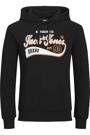Jack&amp;jones Oranje tekst hoodie regular fit