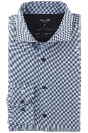 Olymp Overhemd Level Five extra slim fit wit geprint katoen