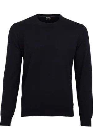 Olymp Pullover ronde hals marineblauw merinowol