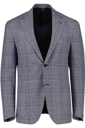 corneliani Colbert geruit zijde borstzak