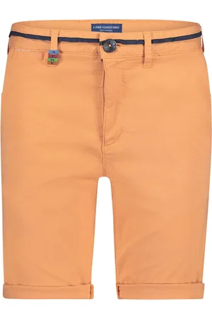 A fish named fred Katoenen korte broek effen slim fit