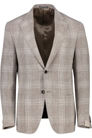 corneliani Colbert geruit linnen