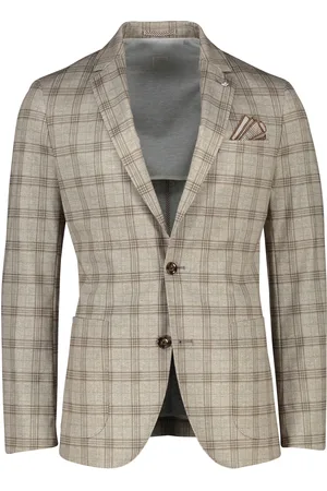 Born with Appetite Colbert slim fit borstzak geruit