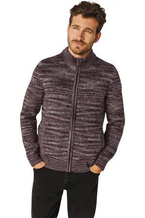 State of art Gebreid vest gestreept wol rits