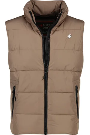 Superdry Korte gewatteerde bodywarmer effen rits slim fit
