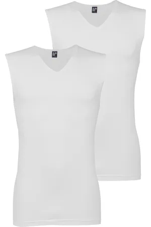 Alan Red Singlet effen katoen 2-pack