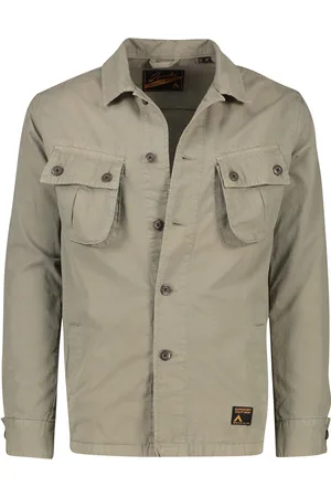 Superdry Overshirt effen katoen knopen