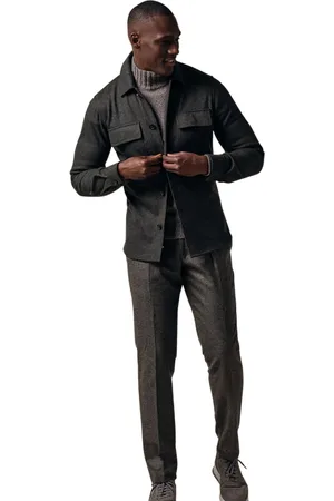 Profuomo Overshirt effen normale fit dubbele borstzak