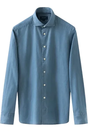 Eton Overhemd effen slim fit katoen
