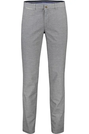 COM4 Katoenen chino gemêleerd stretch normale fit