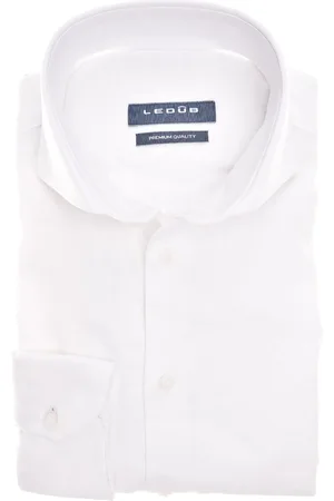 Ledub Lange mouwen overhemd Slim Fit slim fit gemêleerd linnen
