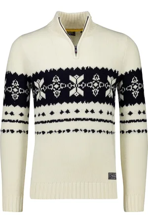 New Zealand Halfzip trui NZA Josiah ecru katoen