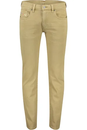 Diesel Nette jeans beige effen katoen D-strukt met steekzakken